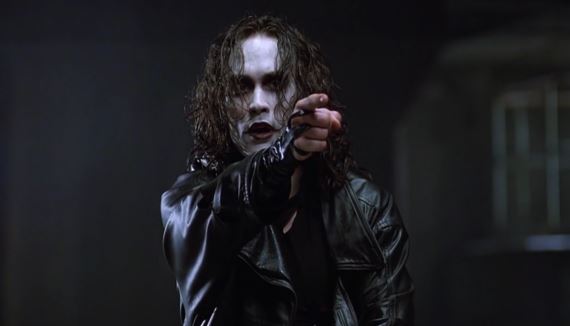 Brandon Lee playing the role in his starring movie, The Crow.